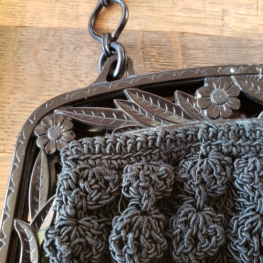 RARE Vintage 30's Crocheted Handbag - Picture 4 of 8